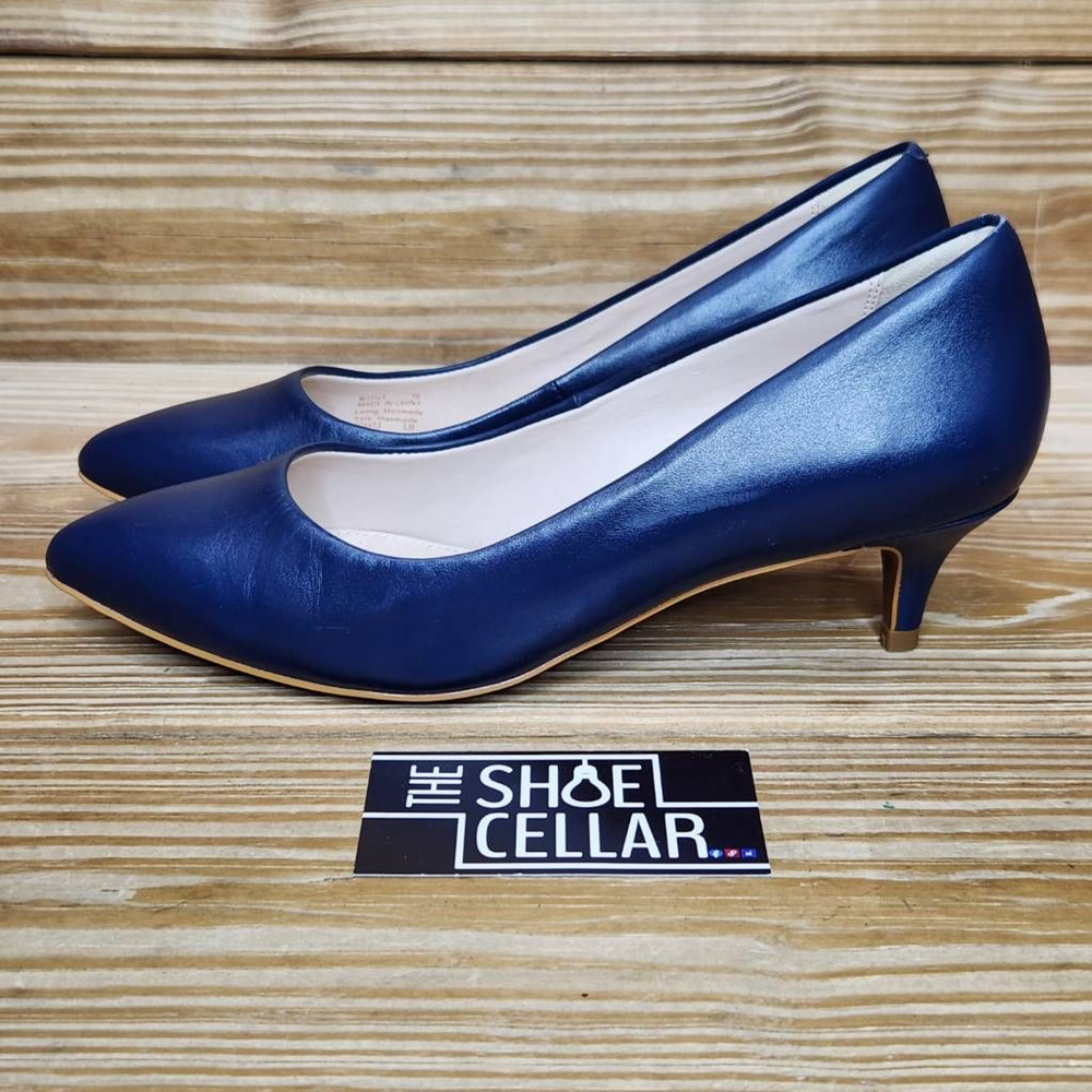Cole Haan Womens Quincy Classic Pump Heel Blue Leather Slip On Pointed Toe 7B - Picture 4 of 9